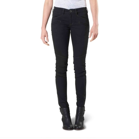 5.11 Tactical Denim - 5.11 Tactical Wyldcat Women’s Pant Size 6 Regular 64019 Black Zippered Leg